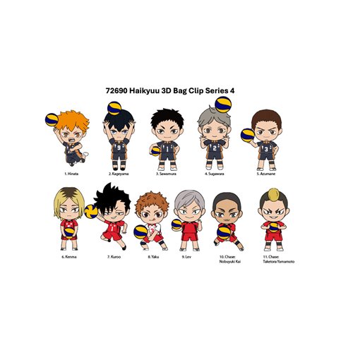 Haikyu!! Series 4 3D Foam Bag Clip Display Case of 24