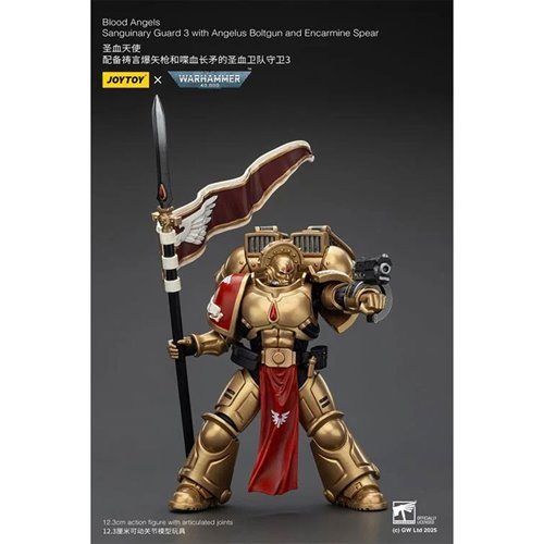 Joy Toy Warhammer 40,000 Blood Angels Sanguinary Guard 3 with Boltgun Spear 1:18 Scale Action Figure