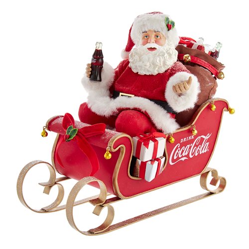 Coca-Cola Santa in Sleigh 10-Inch Table Piece