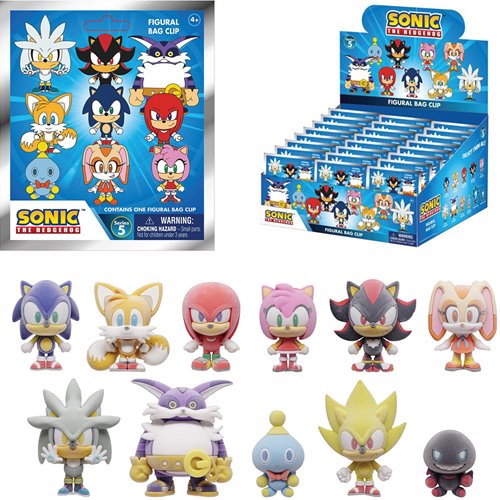 Sonic the Hedgehog Series 5 3D Foam Bag Clip Display Case of 24