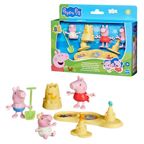Peppa Pig Siblings Beach Day Playset Dolls