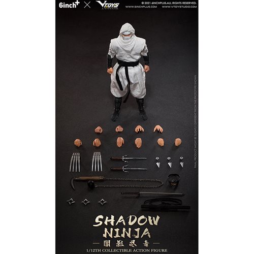VTOYS X 6INCH White Shadow Ninja SN003 1:12 Scale Action Figure