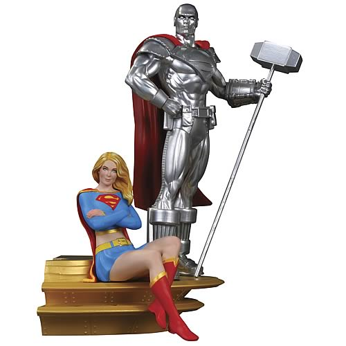 Superman Family Part 2 Supergirl and Steel Statue