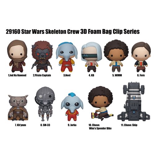 Star Wars: Skeleton Crew 3D Foam Bag Clip Random 6-Pack