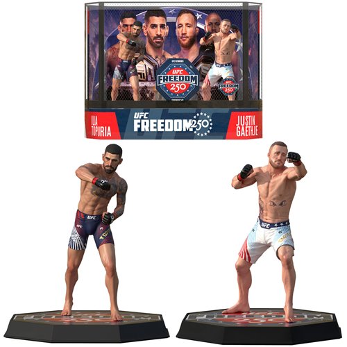 UFC SportsPicks Ilia Topuria vs Justin Gaethje Freedom 250 7-Inch Scale Posed Figure 2-Pack