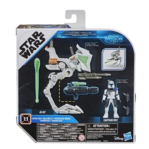 Star Wars Mission Fleet Expedition Class Captain Rex Clone Combat Figure and AT-RT Vehicle