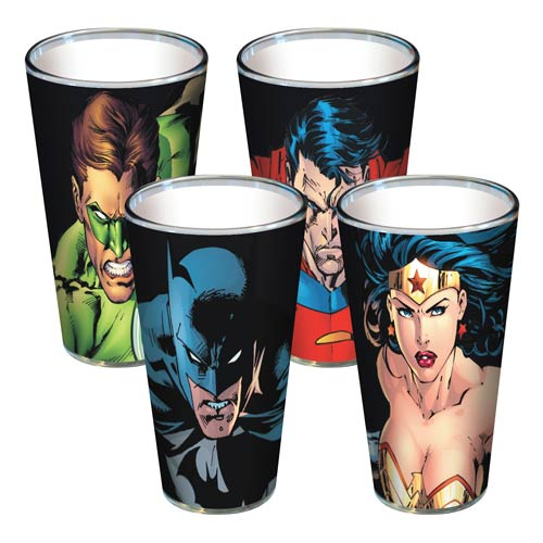 DC Comics Gritty Faces Pint Glass 4-Pack - Entertainment Earth