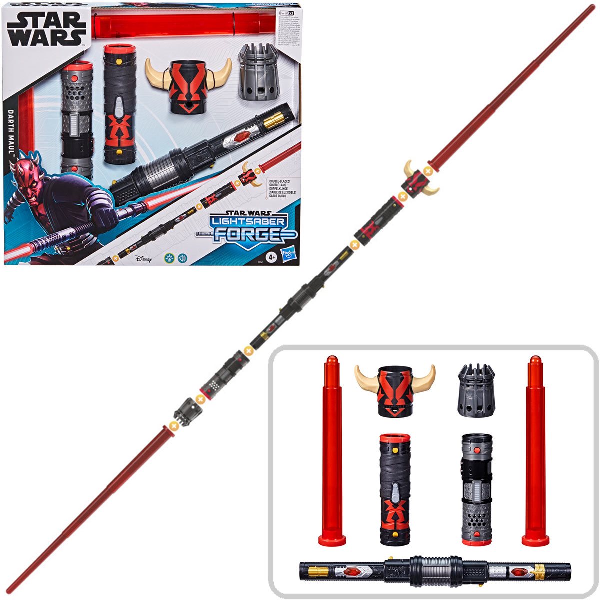 Star Wars Lightsaber Forge Maul Double-Bladed Electronic Red Lightsaber