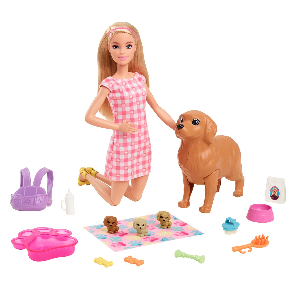  Barbie Stroll 'n Play Pups Playset with Blonde Barbie
