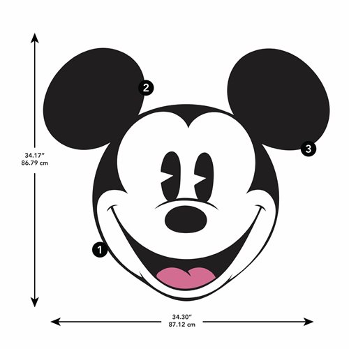 Mickey Mouse Classic Head Peel and Stick Giant Wall Decals