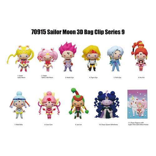 Sailor Moon Series 9 3D Foam Bag Clip Display Case of 24
