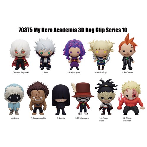 My Hero Academia Series 10 3D Foam Bag Clip Random 6-Pack