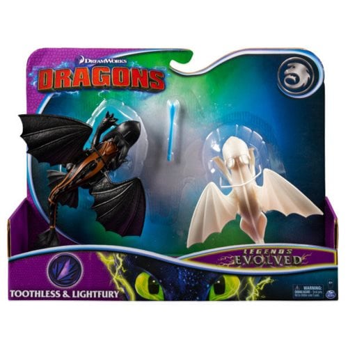 DreamWorks Dragons Legends Evolved Toothless and Lightfury Dragon Action Figures 2-Pack