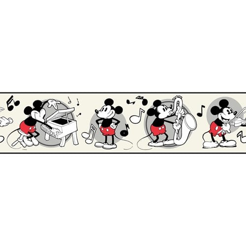 Vintage Mickey Mouse Peel and Stick Wallpaper Border