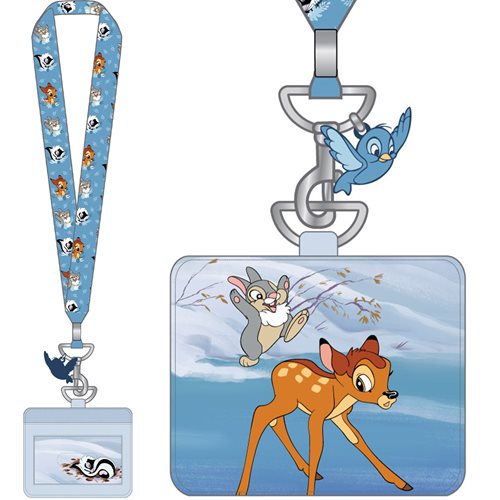 Bambi Snow Day Lanyard with Cardholder