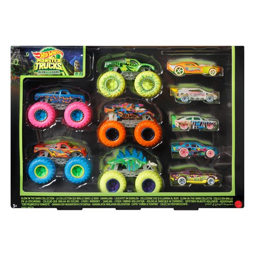 Hot Wheels Glow-In-The-Dark Truck and Car 1:64 Scale Multipack Set