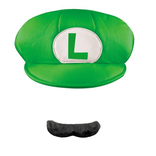 Super Mario Bros. Luigi Adult Hat & Mustach Roleplay Accessory Set
