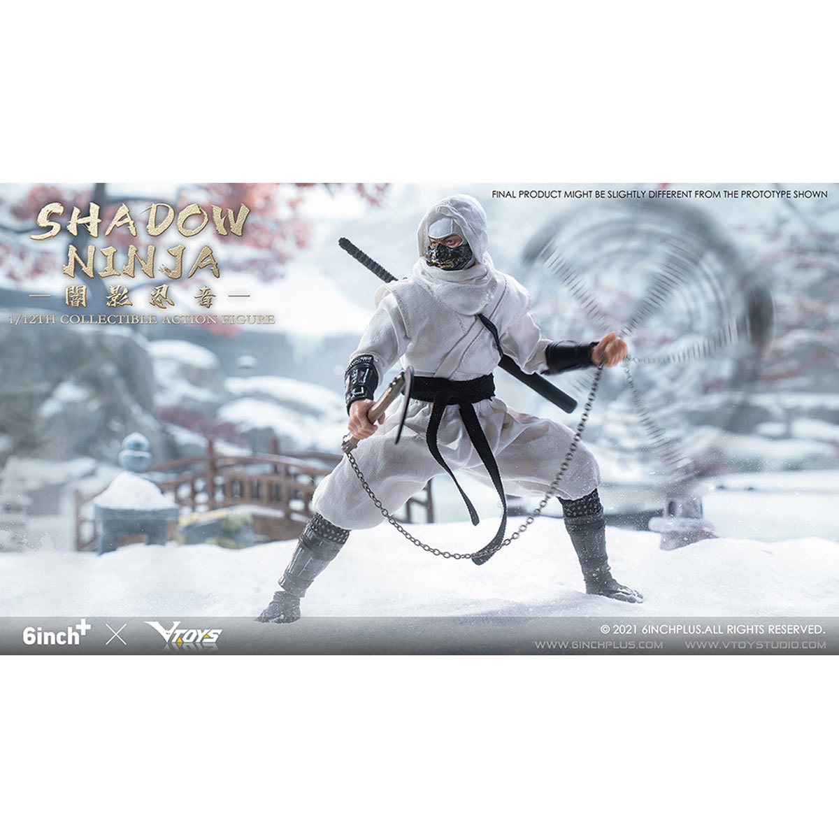 VTOYS X 6INCH White Shadow Ninja SN003 1:12 Scale Action Figure
