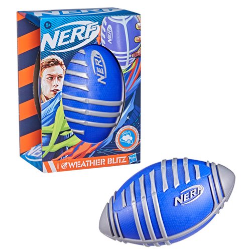 Nerf Weather Blitz Silver and Blue Foam Football