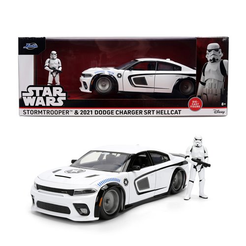 Hollywood Rides Star Wars 2021 Dodge Charger SRT Hellcat 1:24 Scale Die-Cast Metal Vehicle with Stor