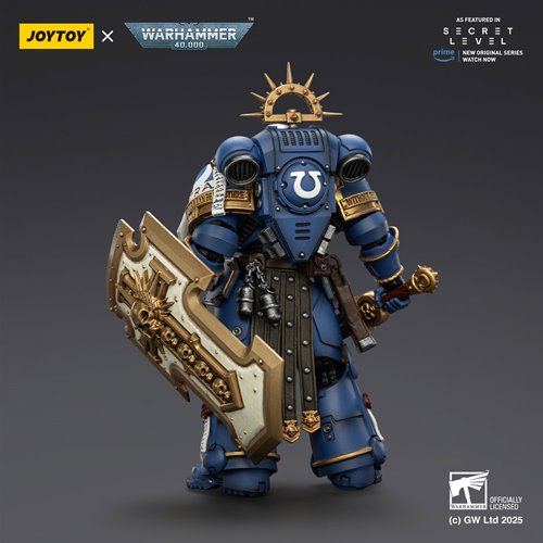 Joy Toy Warhammer 40,000 Ultramarines Torvald with Power Sword, Stormshield and Bolt Pistol 1:18 Sca