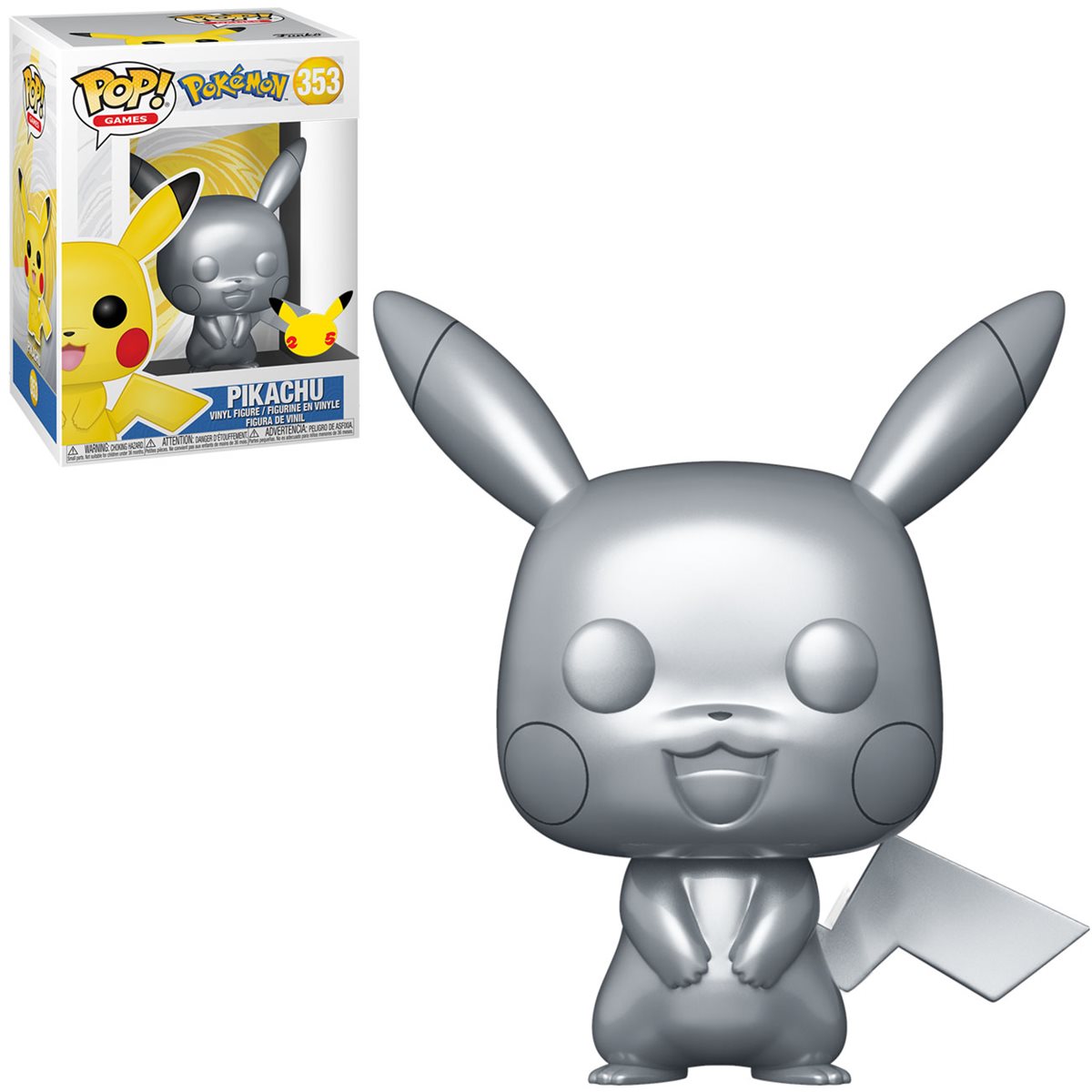 Pokemon Pikachu Metallic Silver Pop Vinyl Figure