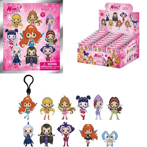 Winx Club 3D Foam Bag Clip Display Case of 24