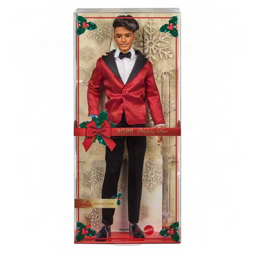 Barbie 2026 Holiday Ken Doll with Dark Brown Hair