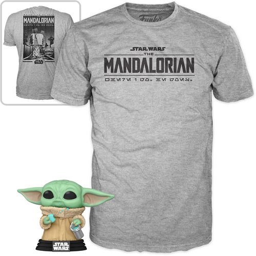 Star Wars: The Mandalorian Grogu with Cookie Pop! Vinyl Figure and Adult Pop! T-Shirt 2-Pack