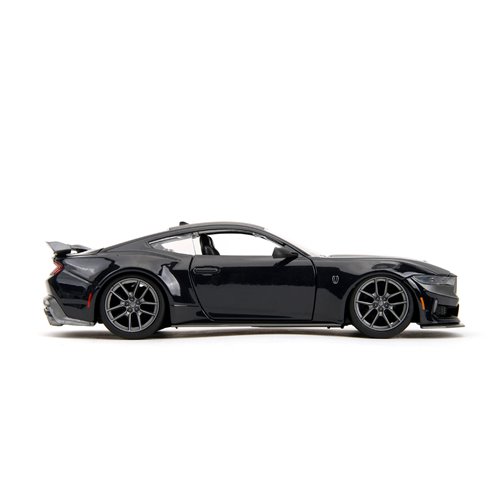 Bigtime Muscle 2024 Glossy Black Ford Mustang Dark Horse 1:24 Scale Die-Cast Metal Vehicle