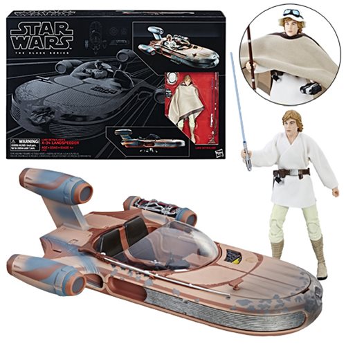 Star Wars The Black Series Luke Skywalker’s Landspeeder Vehicle with Luke Skywalker Action Figure