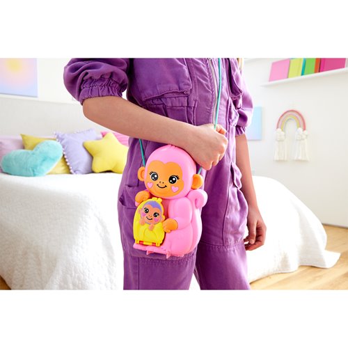 Polly Pocket Adventures in Rio Momma Monkey and Baby Compact Playset