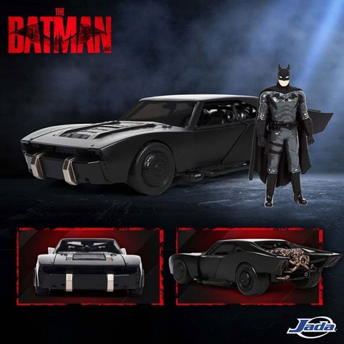 The Batman 2021 Batmobile 1:24 Scale Die-Cast Metal Vehicle with Figure