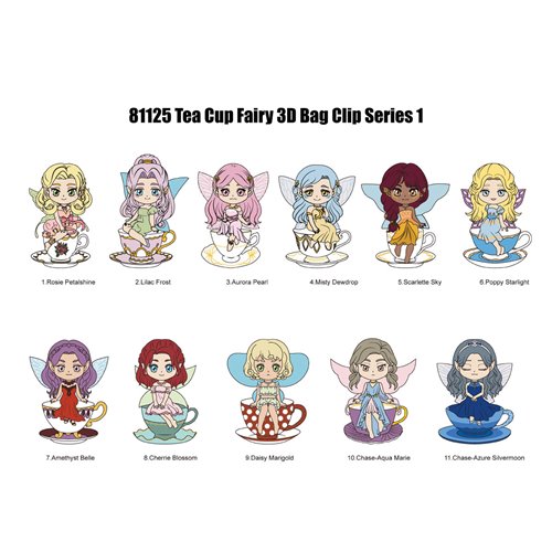 Tea Cup Fairies 3D Foam Bag Clip Random 6-Pack