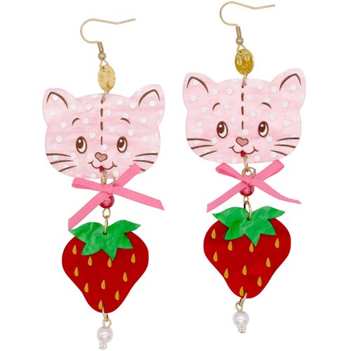 Strawberry Shortcake Custard Berry Acrylic Earrings