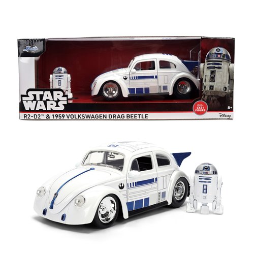 Hollywood Rides Star Wars 1959 Volkswagen Drag Beetle 1:24 Scale Die-Cast Metal Vehicle with R2-D2 F