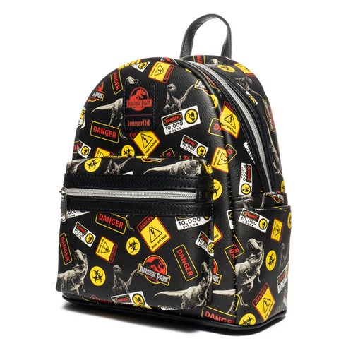 Jurassic Park Warning Signs Mini-Backpack - Entertainment Earth Exclusive