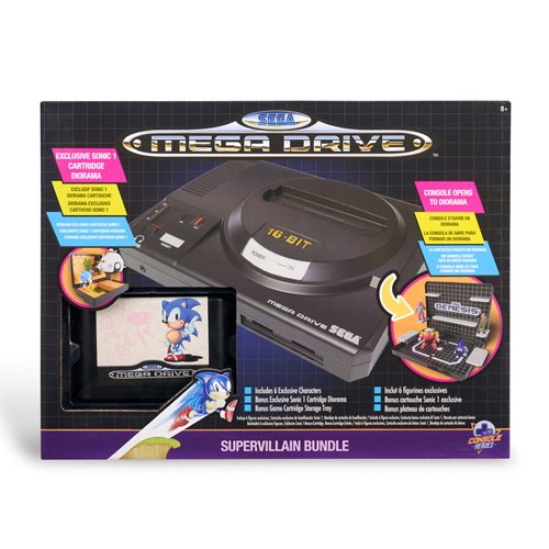 Console Heroes Sega Mega Drive Supervillain Boss Bundle Playset with Sonic the Hedgehog Cartridge