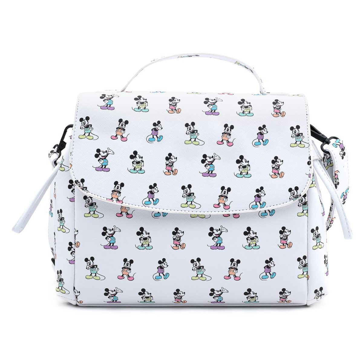 Buckle-Down Disney Mickey Mouse Action Poses Confetti Collage Crossbody
