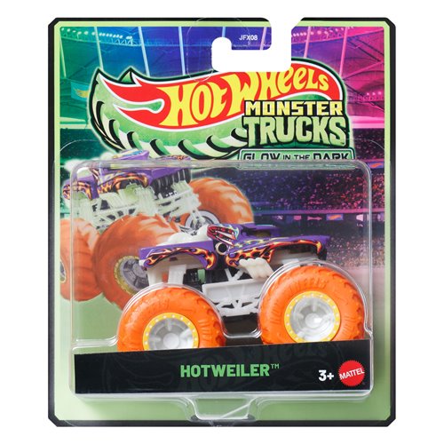 Hot Wheels Monster Trucks Glow in the Dark Vehicle 2026 Mix 3 Case of 6