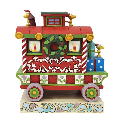 Peanuts Woodstock's Train Caboose Christmas Caboose Statue by Jim Shore