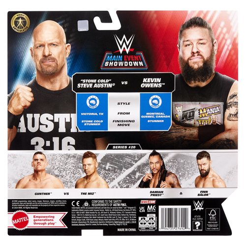 WWE Championship Showdown Series 20 Action Figure 2-Pack Case of 4