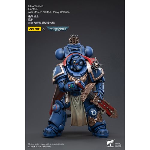 Joy Toy Warhammer 40,000 Ultramarines Captain with Master-Crafted Heavy Bolt Rifle 1:18 Scale Action