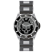 Ghost Rider Face Watch with Gray Rubber Strap