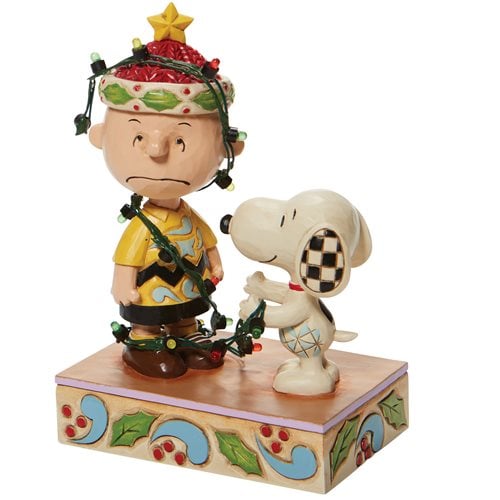 Peanuts Charlie Brown Tangled Lights Oh Brother by Jim Shore Statue