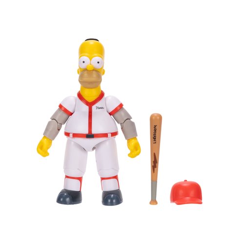 The Simpsons 5-Inch Wave 3 Baseball Homer with Bat and Removable Hat Action Figure