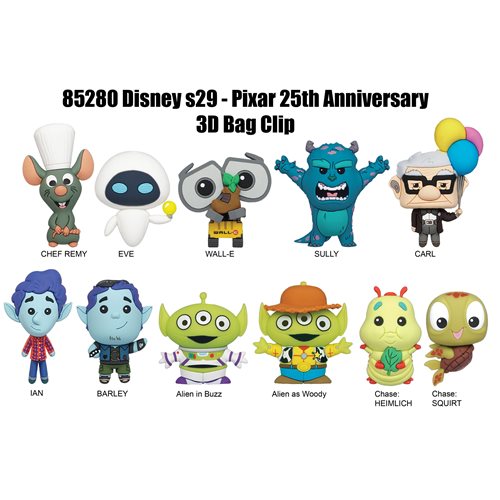 Pixar 25th Anniversary Figural Bag Clip Random 6-Pack