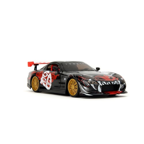 Hollywood Rides Lab Monkeys 1993 Mazda RX7 1:24 Scale Die-Cast Metal Vehicle with Saru Figure