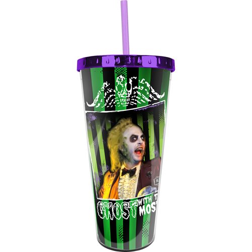 Beetlejuice 20 oz. Foil Cup with Straw