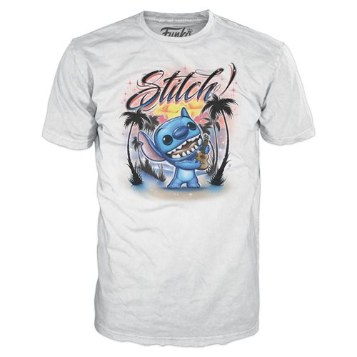Lilo & Stitch Stitch with Ukelele Flocked Funko Pop! Vinyl Figure #1044 and Adult Pop! T-Shirt 2-Pac